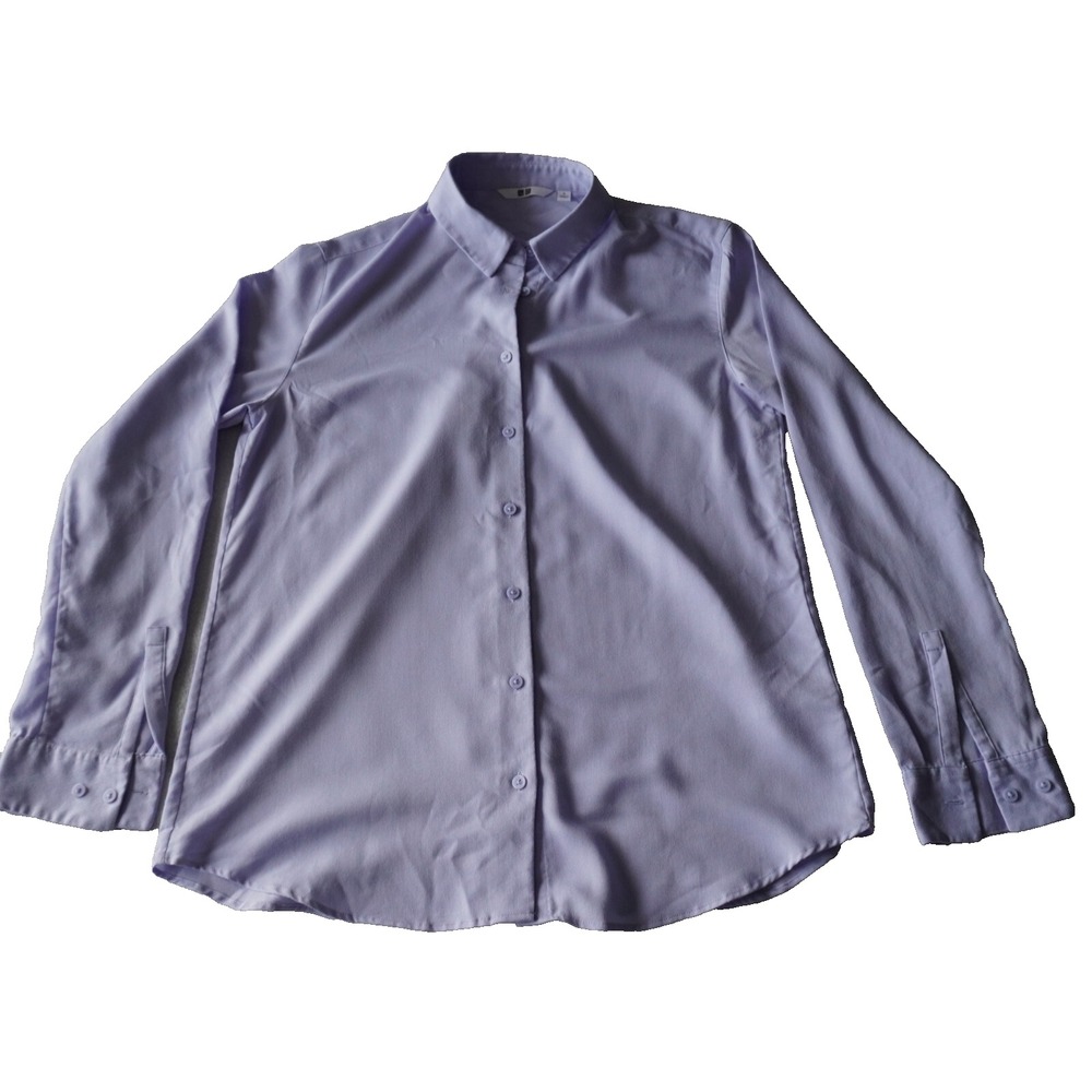 Uniqlo Blouse Women's Small Light Blue Button‎ Down